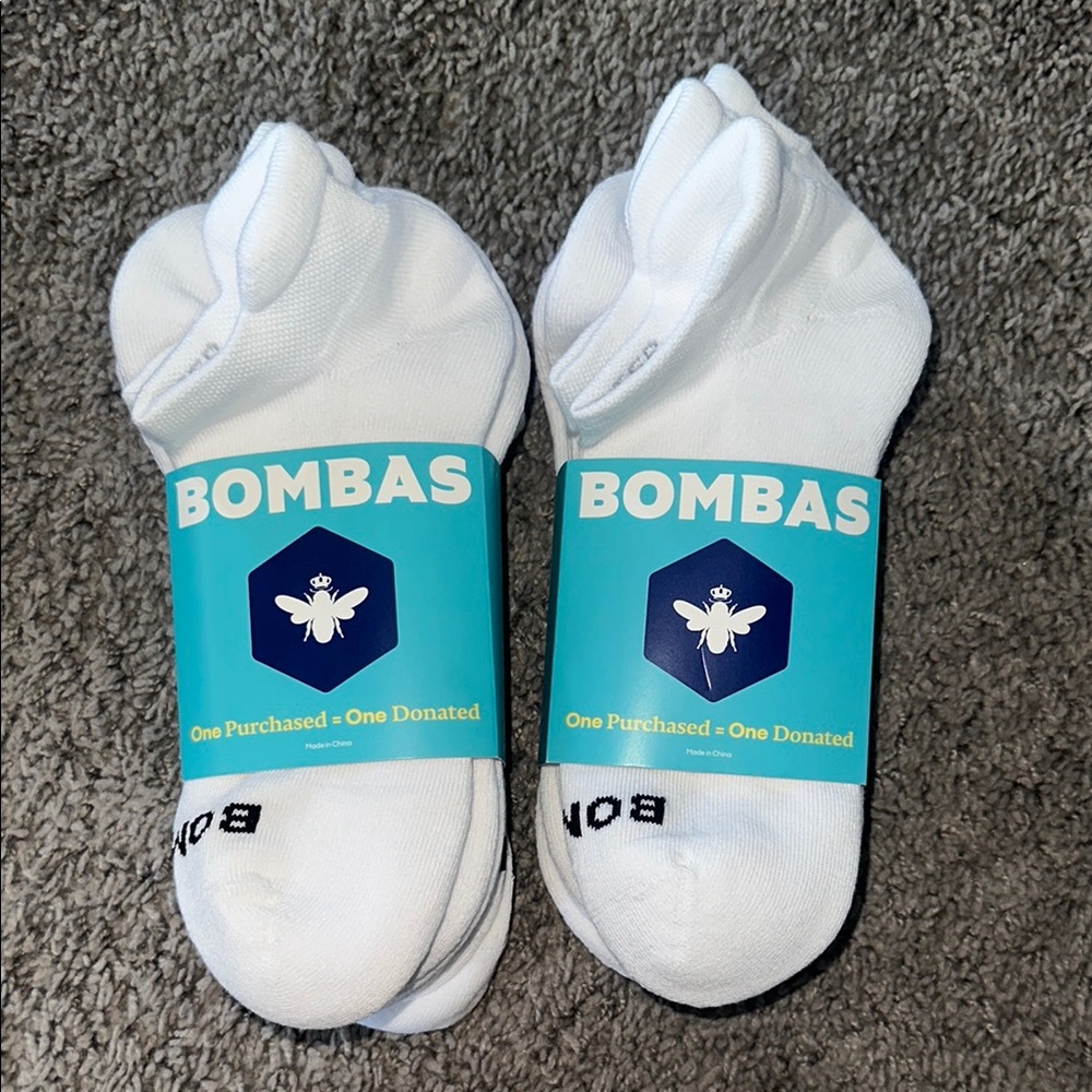 Bombas White Athletic Socks - 8 pair